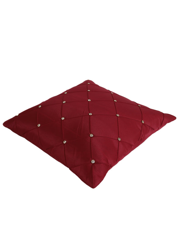 Maroon Set of 5 Polyester 16 Inch x 16 Inch Cushion Covers