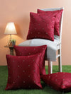 Maroon Set of 5 Polyester 16 Inch x 16 Inch Cushion Covers