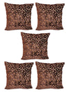 Brown Set of 5 Velvet 16 Inch x 16 Inch Cushion Covers