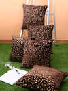 Brown Set of 5 Velvet 16 Inch x 16 Inch Cushion Covers
