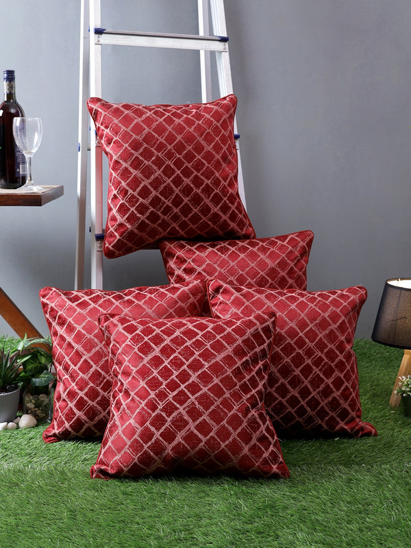 Maroon Set of 5 Cushion Covers