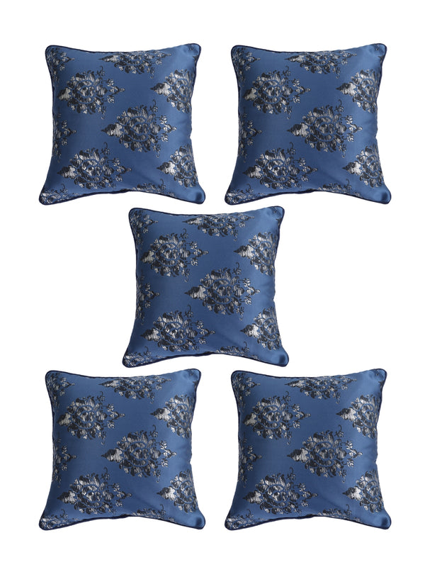 Blue Set of 5 Polyester 16 Inch x 16 Inch Cushion Covers