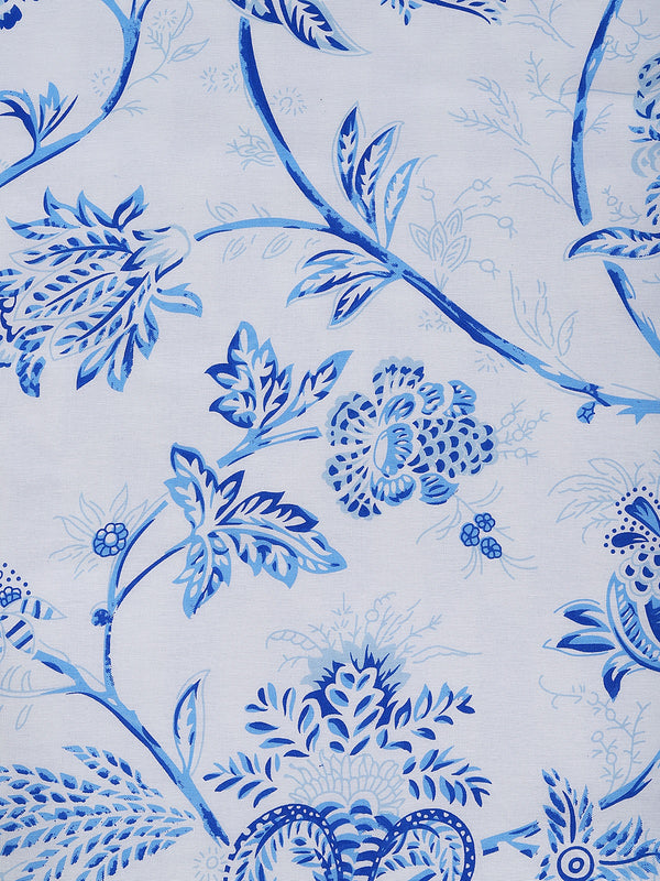 Blue Floral Patterned 300 GSM Double Bed Dohar