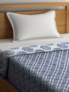 Blue & White AC Room 300 GSM Single Bed Dohar