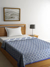 Blue & White AC Room 300 GSM Single Bed Dohar