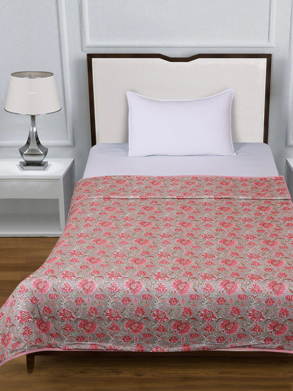 Brown & Maroon AC Room 300 GSM Single Bed Dohar