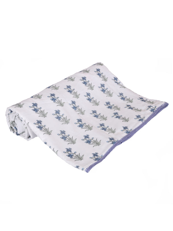 White & Blue AC Room 300 GSM Single Bed Dohar