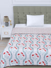 White Floral Patterned 300 GSM Single Bed Dohar