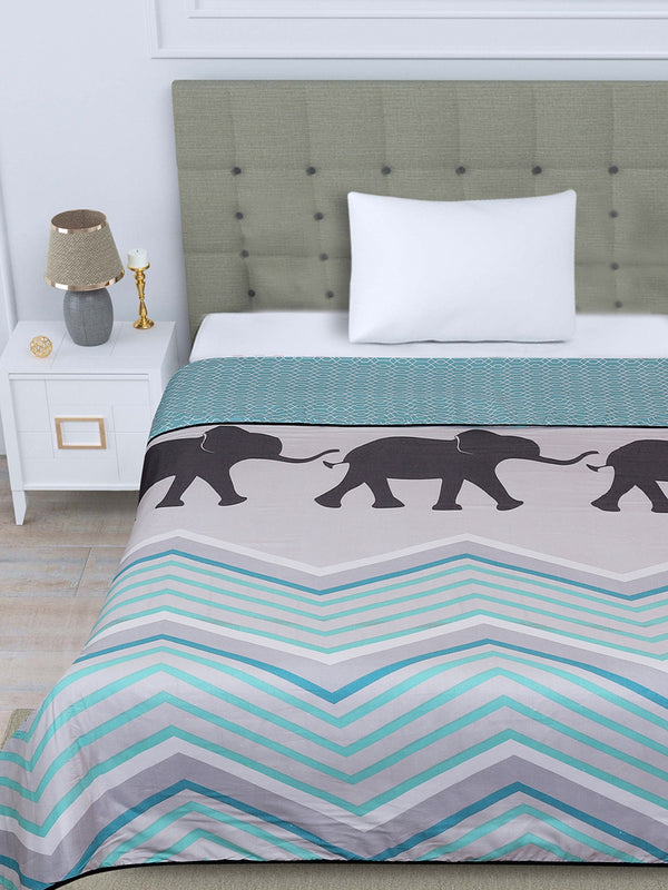 Bllue Animal Patterned 300 GSM Single Bed Dohar