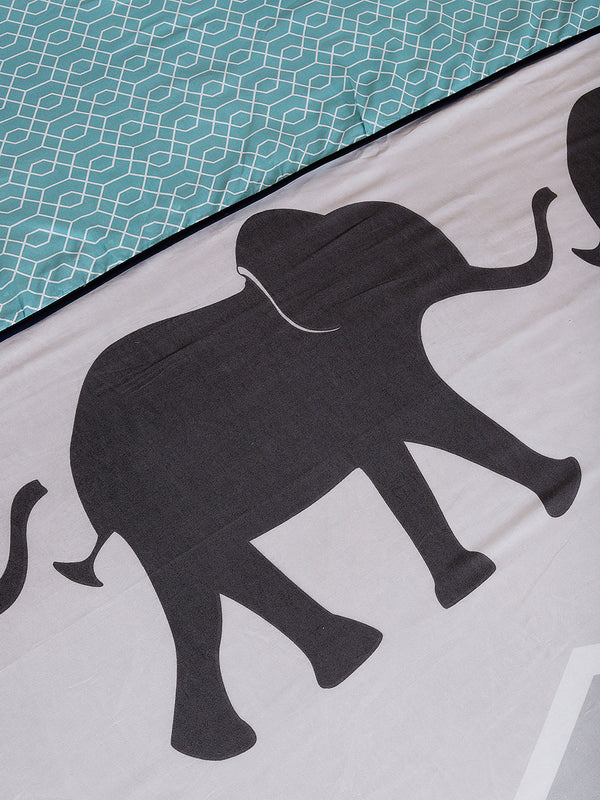 Bllue Animal Patterned 300 GSM Single Bed Dohar