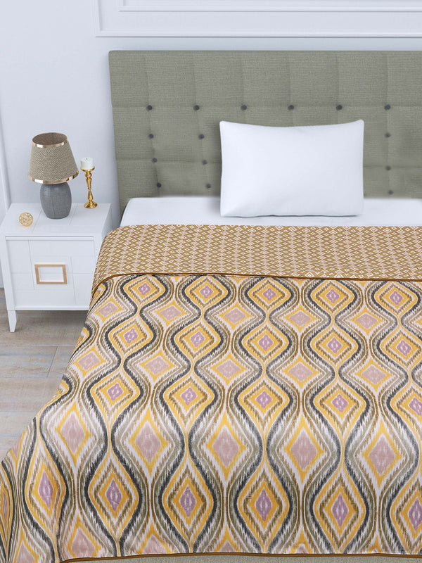 Yellow Ethnic Motifs Patterned 300 GSM Single Bed Dohar
