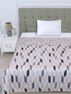 White Leaf Patterned 300 GSM Single Bed Dohar