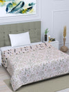 White Leaf Patterned 300 GSM Single Bed Dohar
