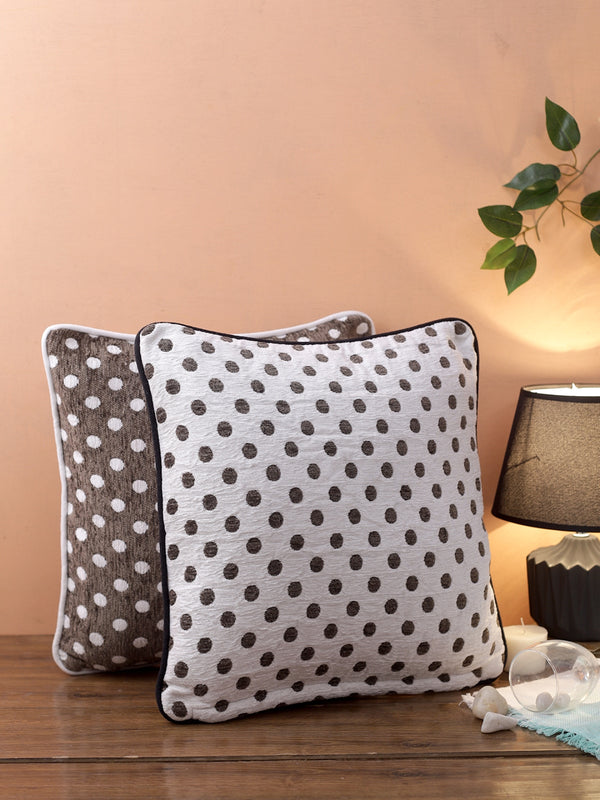 White & Grey Set of 2 Cushion Covers