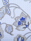 Floral Printed Cotton Diwan Set with Bolster and Cushion Covers - Blue