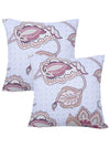 Floral Printed Cotton Diwan Set with Bolster and Cushion Covers - Blue