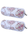 Floral Printed Cotton Diwan Set with Bolster and Cushion Covers - Blue