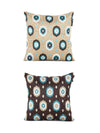 Brown & Beige Set of 2 Polyester 16 Inch x 16 Inch Cushion Covers