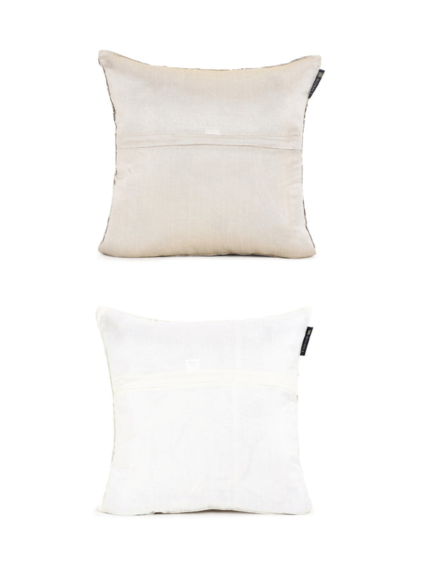 Gold & Brown Set of 2 Polyester 16 Inch x 16 Inch Cushion Covers