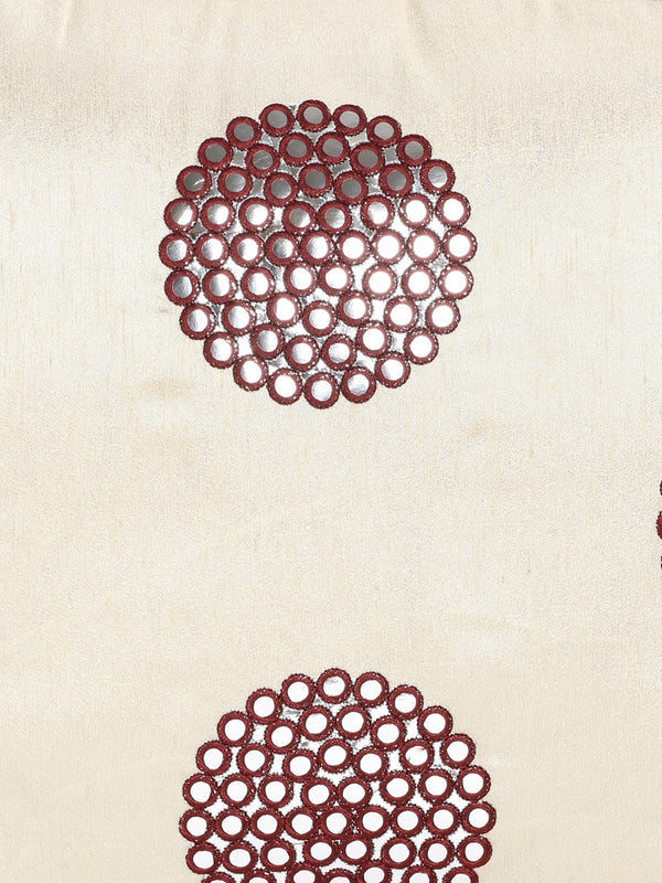 Soft Polyester Designer Embroidered Cushion Cover 16x16 Set of 2 - Maroon & Blue