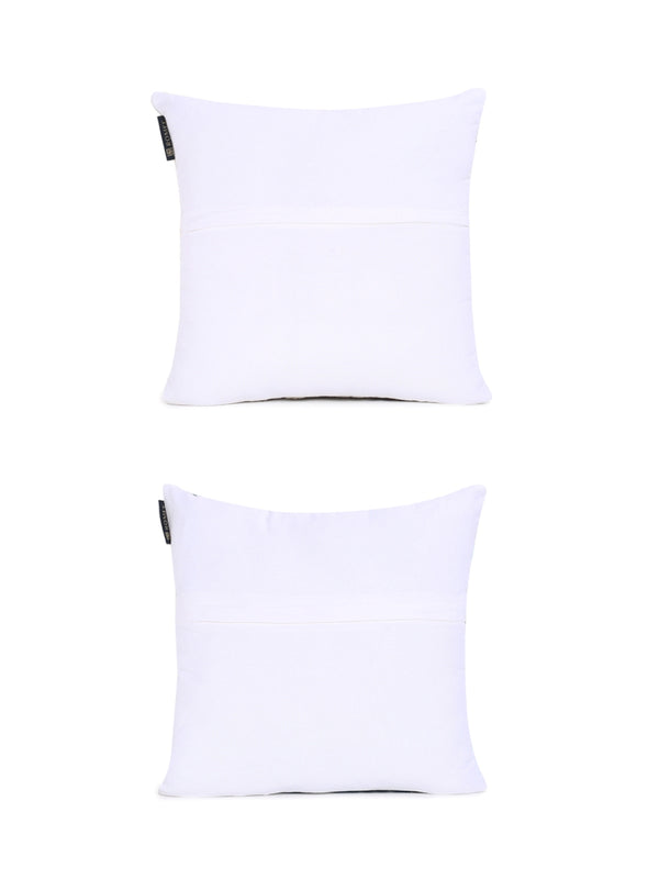 Embroidered 2 Piece Polyester Cushion Cover Set - 16" x 16", Multicolour