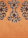 Embroidered 2 Piece Polyester Cushion Cover Set - 16" x 16", Orange and Brown