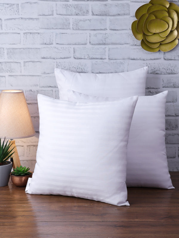 White Set of 3 Plain Cushion Fillers, 40 cm x 40 cm