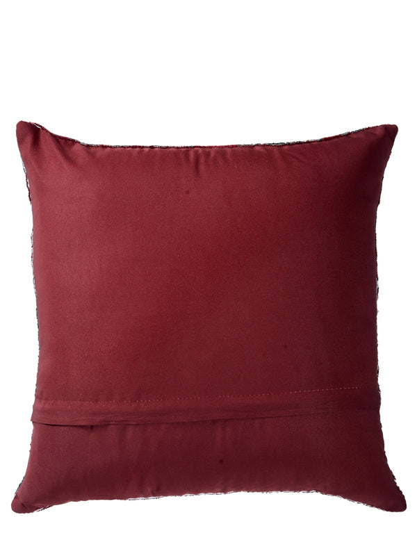 Soft Polyester Chenille Fabric Floral Cushion Covers 16x16 Set of 5 - Red