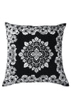 Soft Polyester Chenille Fabric Floral Cushion Covers 16x16 Set of 5 - Black