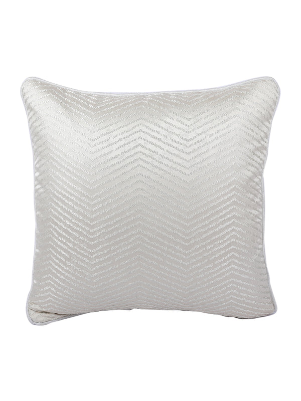 White Set of 5 Jacquard 16 Inch x 16 Inch Cushion Covers