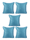 Turquoise Blue Set of 5 Jacquard 16 Inch x 16 Inch Cushion Covers