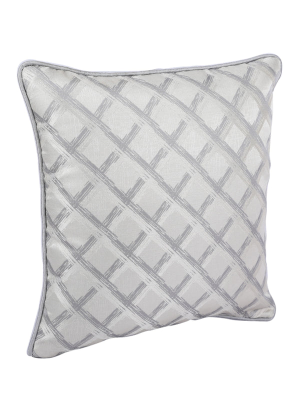 Silver Set of 5 Jacquard 16 Inch x 16 Inch Cushion Covers