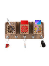 Wooden Key Holder With 3 Mobile Stand Holder For Home & Office Wall Decorative