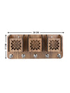 Wooden Key Holder With 3 Mobile Stand Holder For Home & Office Wall Decorative