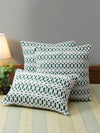 Green & White Set of 3 Polyester (16 x 16) Inch, (12 x 18) Inch Cushion Covers