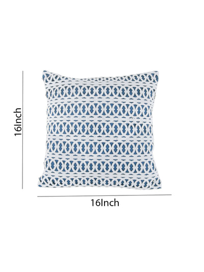Blue & White Set of 3 Polyester (16 x 16) Inch, (12 x 18) Inch Cushion Covers