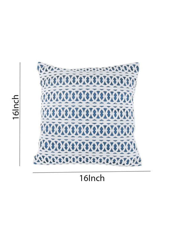 Blue & White Set of 3 Polyester (16 x 16) Inch, (12 x 18) Inch Cushion Covers