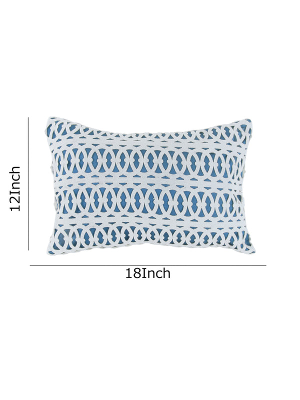 Blue & White Set of 3 Polyester (16 x 16) Inch, (12 x 18) Inch Cushion Covers