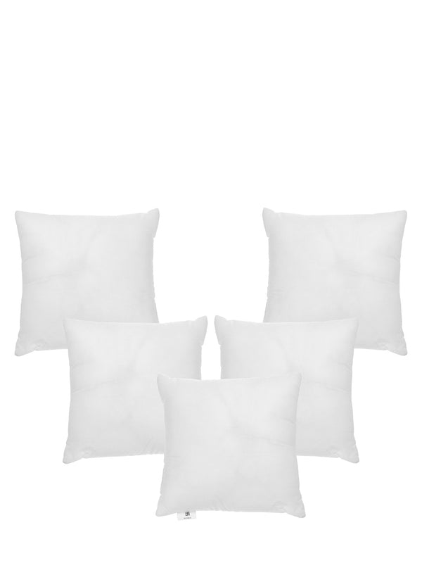 White Set of 5 Microfiber Square Cushion Filler