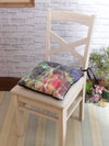 Blue & Green Chair Pad Cushion Seat Floral Printed - Set of 2, 40 cm x 40 cm
