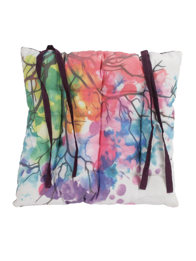Multicolor Chair Pad Cushion Seat Abstract Printed - Set of 2, 40 cm x 40 cm