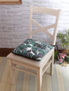 Green Set of 2 Floral Patterned Chair Pads