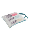 White & Sea Green Chair Pad Cushion Seat Self Printed - Set of 2, 40 cm x 40 cm