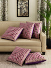 ROMEE Pink geometric Printed Cushion Covers Set of 5