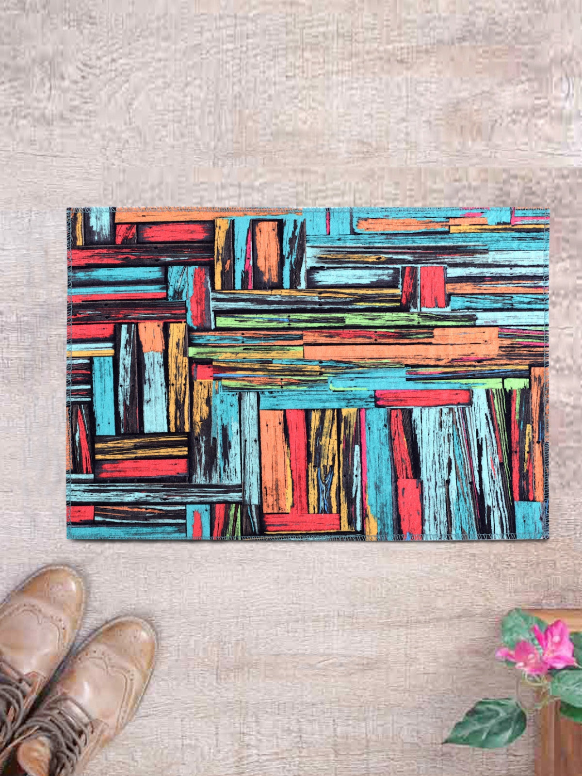 Multicolor Printed Patterned Doormat, 16 Inch x 24 Inch