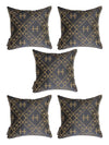 Soft Poly Cotton Ethnic Motifs Cushion Covers 12x12 set of 5  - Navy Blue