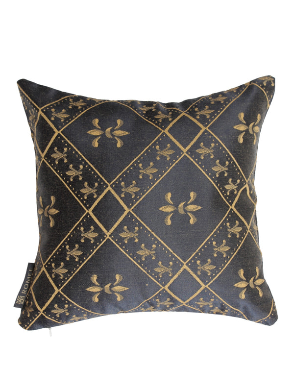 Soft Poly Cotton Ethnic Motifs Cushion Covers 12x12 set of 5  - Navy Blue