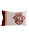 White & Maroon Polyester Velvet Pillow Covers - Pack of 2