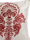 White & Maroon Polyester Velvet Pillow Covers - Pack of 2