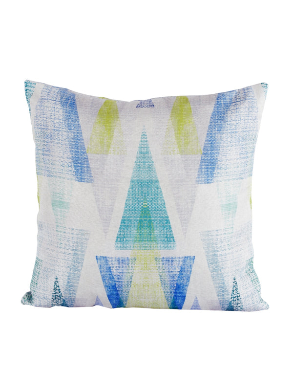 Geometric Polyester Cushion Cover 16x16 Inch, Set of 5 - Blue and Off-White